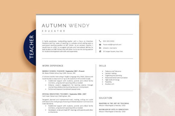 Download Teacher Resume Template - Premium Resources