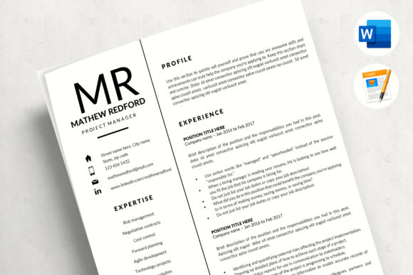 Download Minimalist Resume - CV for Word &amp; Pages - Premium Resources